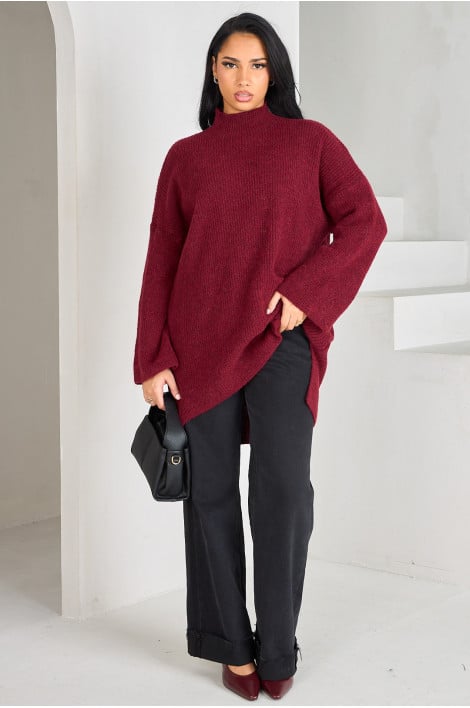 Pull en laine bordeaux