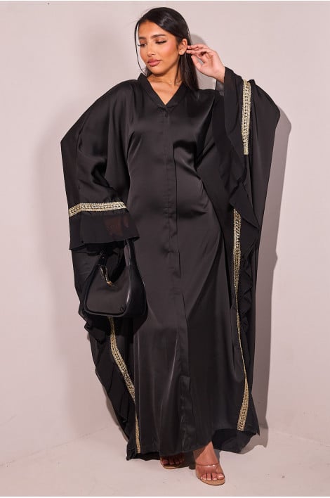 Robe papillon satinée noire