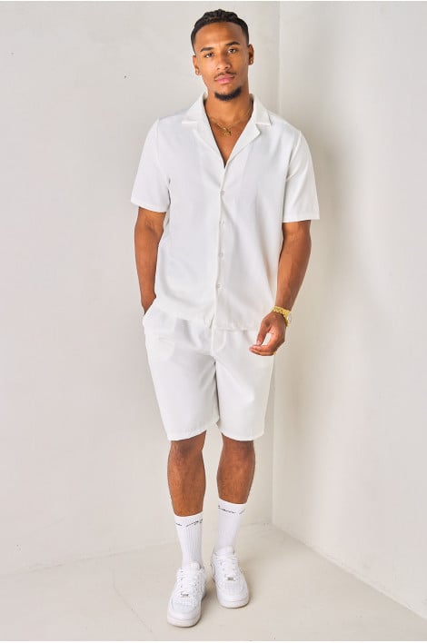 Ensemble 2 pièces chemise + short blanc