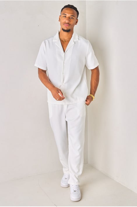 Ensemble 2 pièces chemise + pantalon blanc