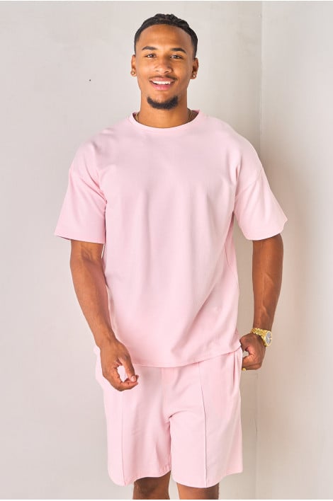 Ensemble 2 pièces tee-shirt + short rose
