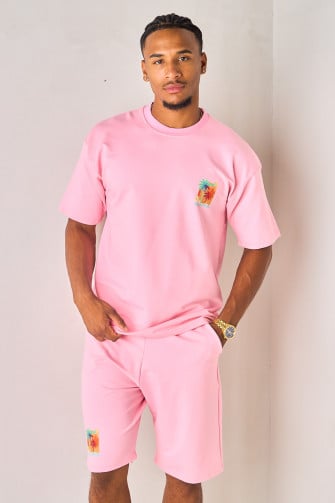 Ensemble 2 pièces rose tee-shirt + short "Algeria"