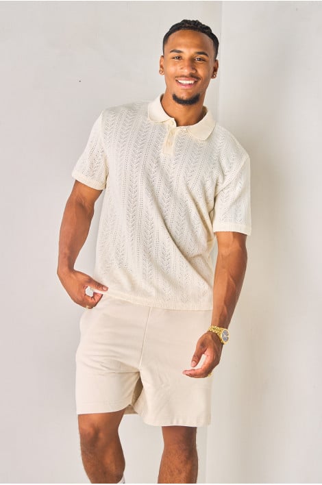 Polo beige en maille